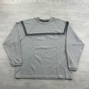 Vintage 90s Extreme Gear Sweater Size XL Gray Ribbed Striped Pull Over Boho